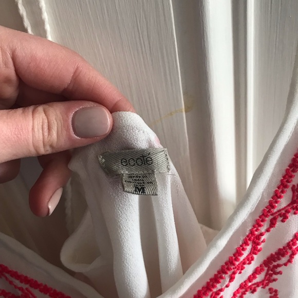 White Tank Top with Pink Detailed Stitching - Picture 4 of 4